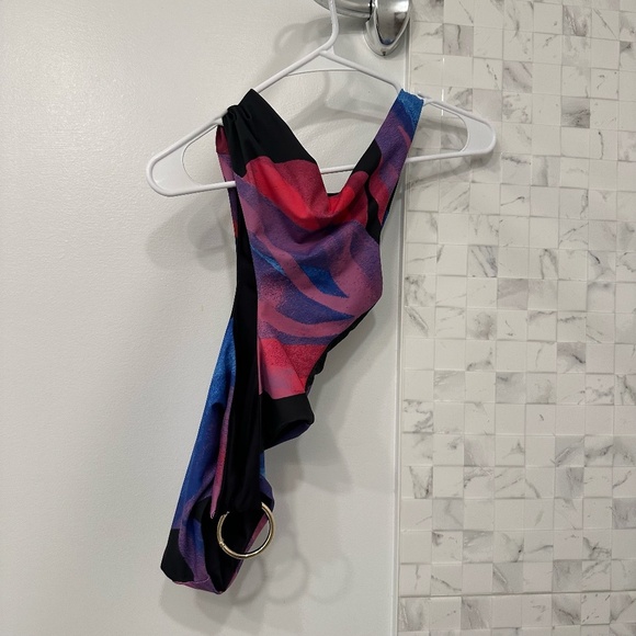 Louisa Ballou Medusa Print Half Moon Multicolor One-Piece Swimsuit XS - Picture 4 of 6